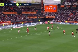 個(gè)人能力！登貝萊右路內(nèi)切抽射破門，巴黎1-0領(lǐng)先洛里昂！